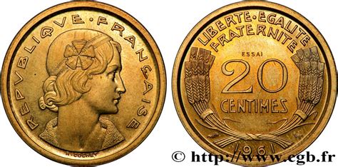 Essai Du Concours De 20 Centimes Par Cochet 1961 Paris GEM 55 4 Fmd