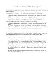 Ap Chemistry Free Response Doc Advanced Placement Chemistry