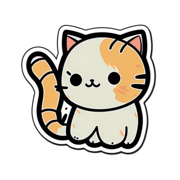 Cute Cat Sticker Cartoon Kitten Kitty, Cute Cat Sticker, Cartoon Cat ...