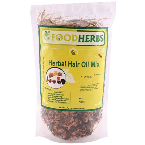 Foodherbs Herbal Hair Oil Mix 18 Vital Herbs For Long Thick And