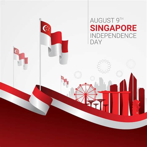 Singapore independence day celebration Vector | Premium Download