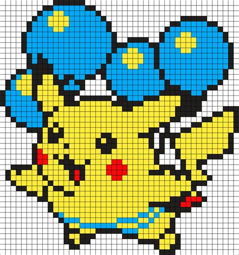 Jumping Pikachu Perler Bead Pattern Bead Sprites Characters Fuse The