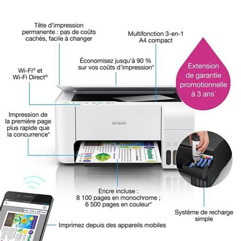 Imprimante à Réservoir Intégré Epson EcoTank L3156 3en1 Couleur Tunisie