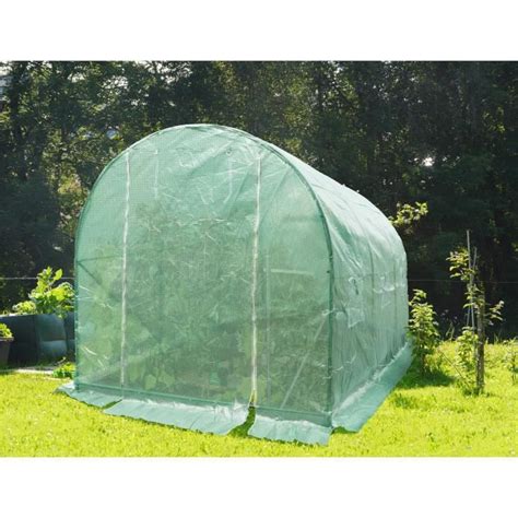 Serre de Jardin tunnel 6 m2 Toile en polyéthylene 140g tube aci