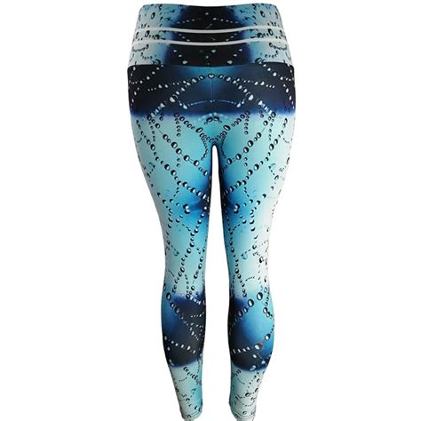 Womens Water Droplets 3d Printed Compression Sport Tights Yoga