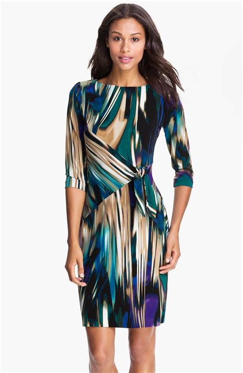 Calvin Klein Printed Side Tie Jersey Dress Nordstrom