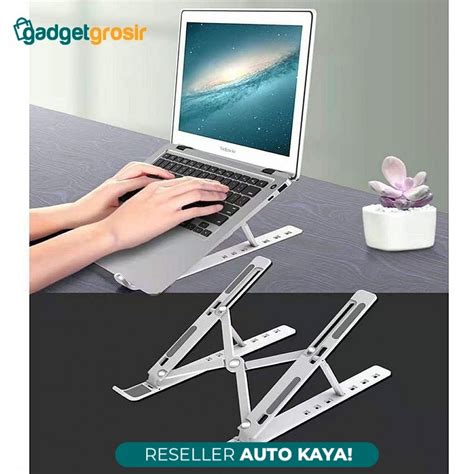 Jual Stand Laptop Aluminium Holder Dudukan Peninggi Tab Portable Lipat