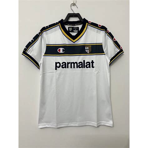 Camisa Retr Xspotx Parma Away De Futebol Branca Escorrega O Pre O