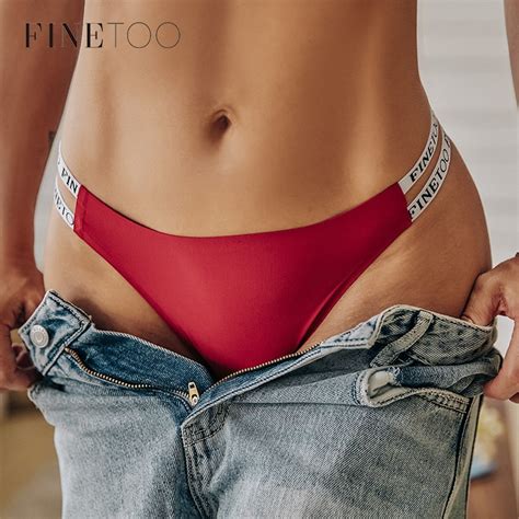 FINETOO 2Pcs Set Seamless Thongs Women Brazilian Underwear M XL Female