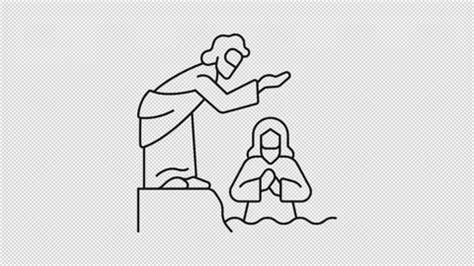 baptism  jesus  animation stock video pond