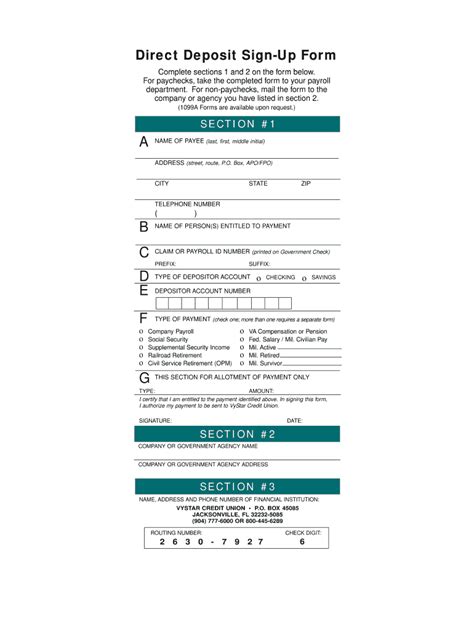 Vystar Direct Deposit Form 2020 2022 Fill And Sign Printable Template