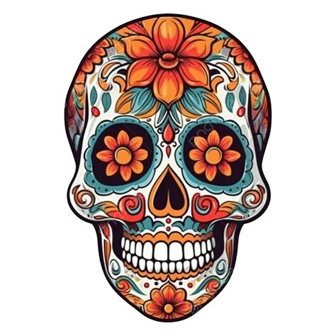 Mexican Day Of The Dead Skull Orange Pattern Mexican Day Of The Dead Skull Day Of The Dead