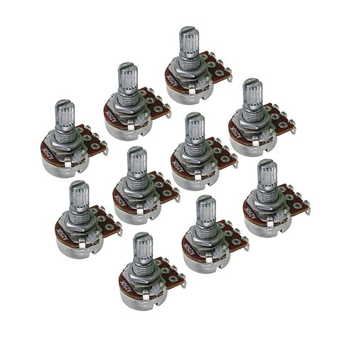 FLEOR 10pcs Short Shaft Mini Guitar Potentiometers A250K Reverb