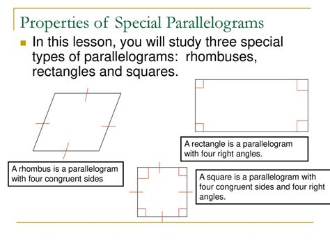 93 Properties Of Special Parallelograms Ppt Download