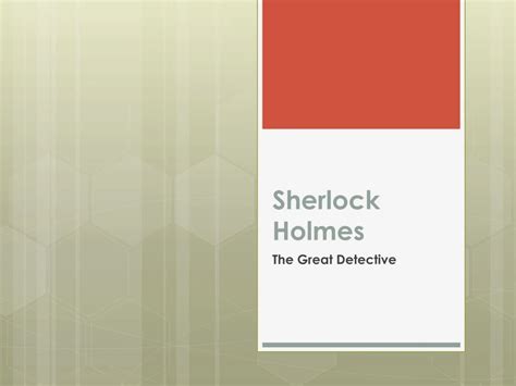 Ppt Sherlock Holmes Powerpoint Presentation Free Download Id 8789936