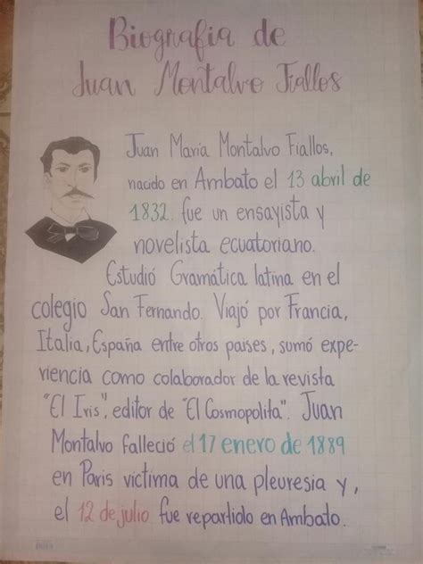 Biografia De Juan Montalvo Fiallos Libreta De Apuntes Carteleras De