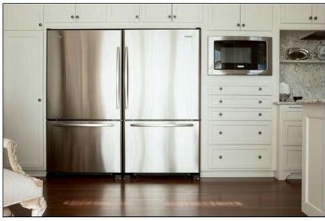 Two Fridges Next To Each Other In New Kitchen Fridge Design Condo Kitchen Outdoor Kitchen Design