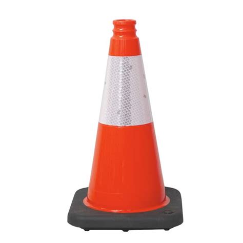 18 Orange Traffic Cone W Black Base 3lbs X18ORB 3