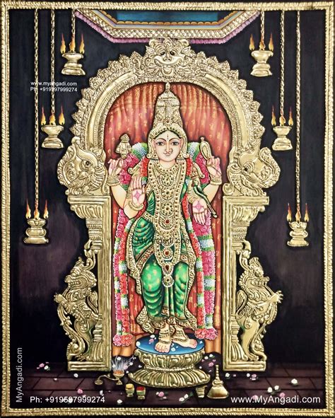 Madurai Meenakshi Amman Tanjore Painting Tanjore Painting Painting