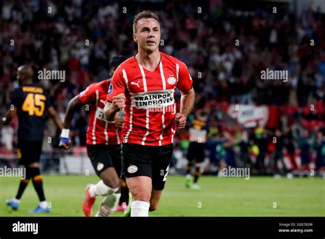 EINDHOVEN NETHERLANDS JULY 21 Mario Gotze Of PSV Celebrate Third