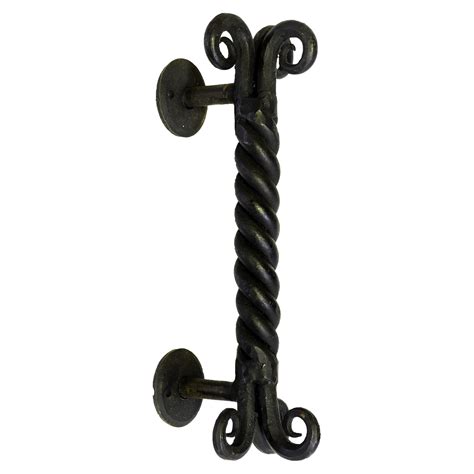 Twisted Door Handle Black Wrought Iron Triple Swirl Split Ends Fantasy