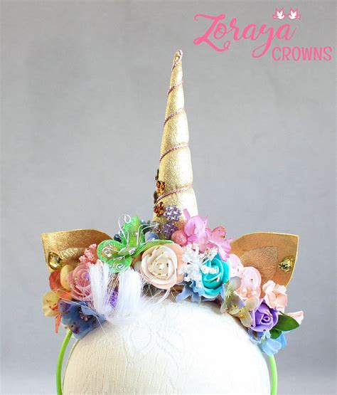 Unicorn Flower Crown Pastel Crown Vintage Baby Girl Etsy Birthday