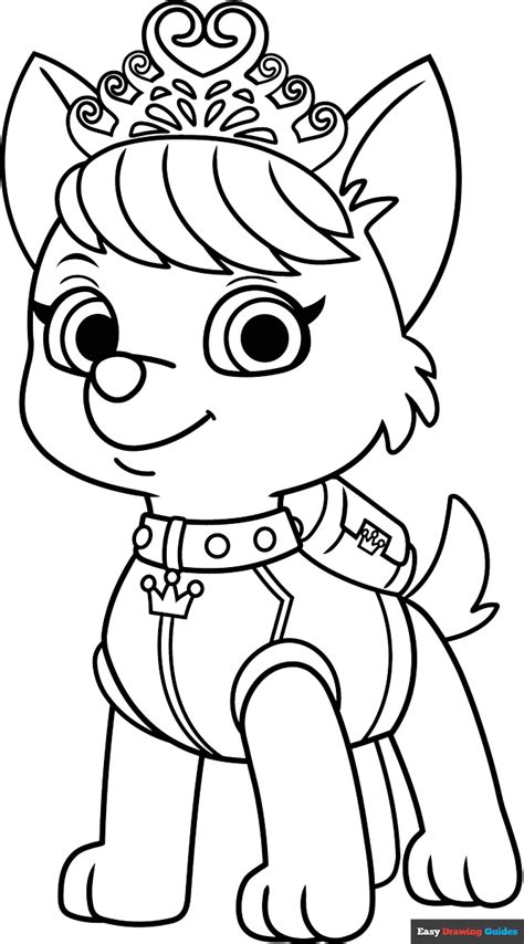 Sweetie from Paw Patrol Coloring Page | Easy Drawing Guides