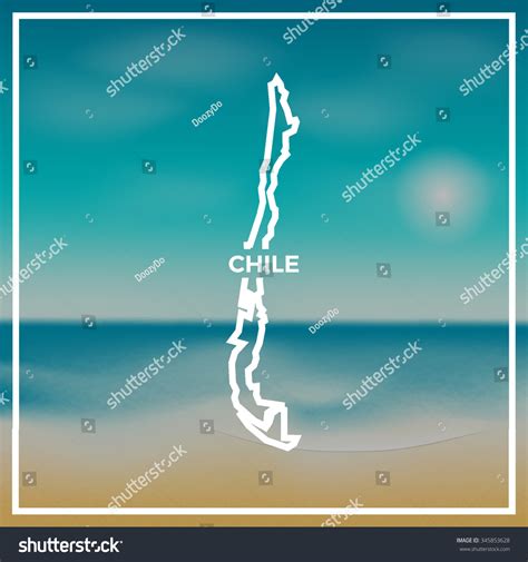 Chile Map Against Backdrop Beach Tropical Stock Vector (Royalty Free ...