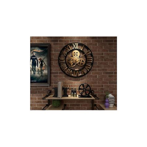 Rtro Ancienne Horloge Murale En Bois Engrenage Salon Horloge Crative