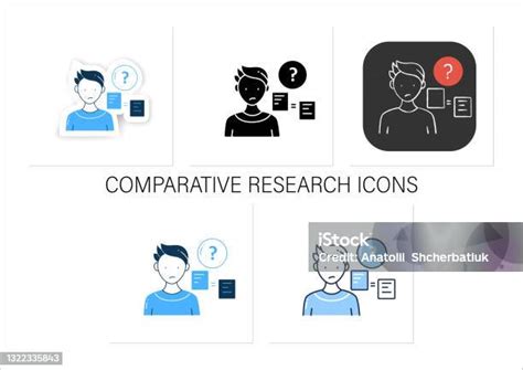 Ilustración De Conjunto De Iconos De Métodos De Investigación