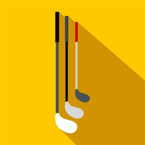 Premium Vector Golf Clubs Flat Icon On A Yellow Background