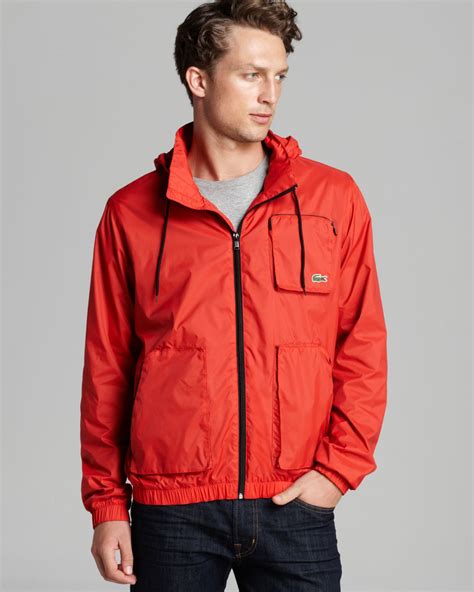 Lacoste Lightweight Nylon Jacket In Red For Men Lyst