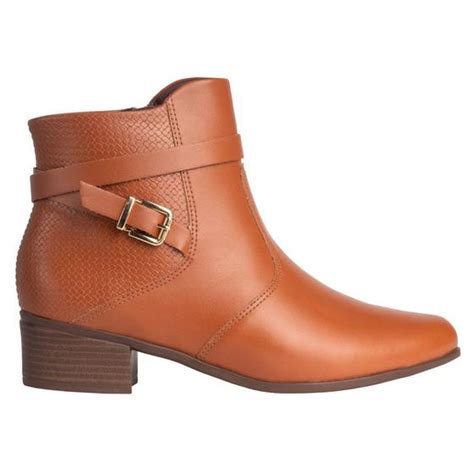 Bota Feminina Comfortflex Ankle Boot Caramelo Ankle Boots Magazine