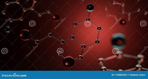 3d Illustration. Model of Serotonin Molecule, Hormone of Happiness ...