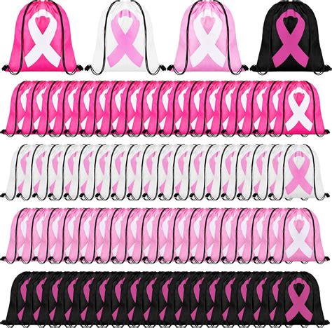 Amazon Paterr 144 Pcs Breast Cancer Awareness Drawstring Backpack