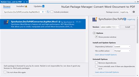 Convert Word To PDF In ASP NET MVC Syncfusion