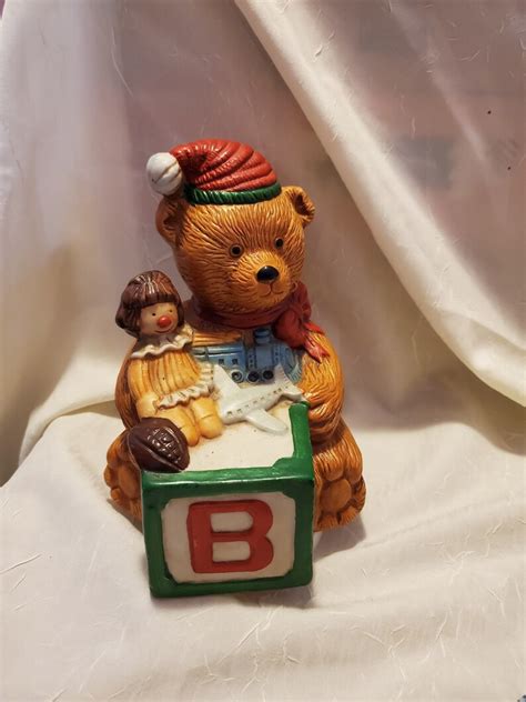 Vintage Teddy Bear Music Box Etsy