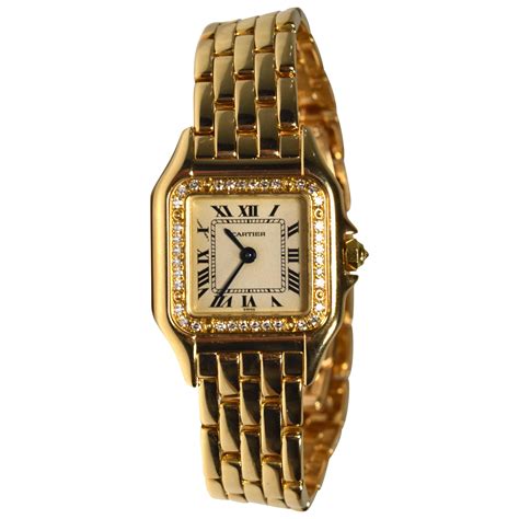 Cartier Panthere Vintage Oro Giallo K Lunetta Con Diamanti Mm Ref