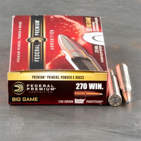 270 Winchester Ammunition For Sale Federal 130 Grain Nosler Partition