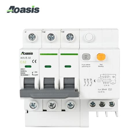 Hot Sales Aoasis Aole 32 3p DIN Rail AC 230V 6ka 20A 32A RCCB 3 Phase