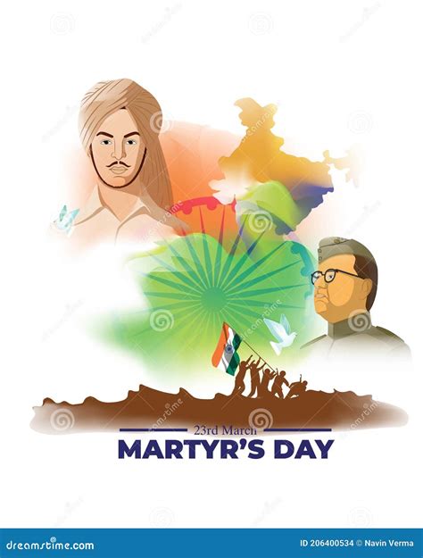 Vector Illustration Of Indian Martyrs` Day Concept Banner Stock Vector