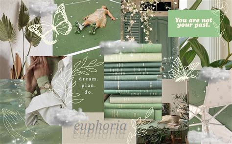 Sage Green Aesthetic Collage Wallpaper