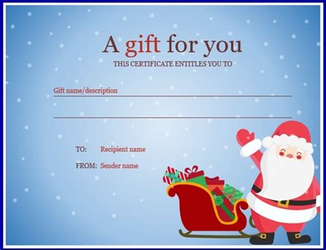 Christmas Gift Template | Free Word Templates