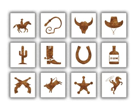 Cowboy Theme Stencil Pack X Wild West Etsy Australia