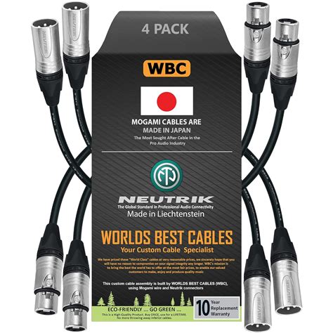 Amazon WORLDS BEST CABLES 4 Units 1 5 Foot Balanced Microphone