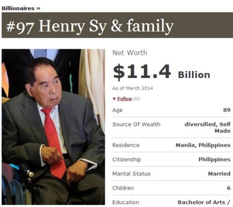 Henry Sy & Family: 2014 Forbes Richest Clan in the Philippines | PhilNews