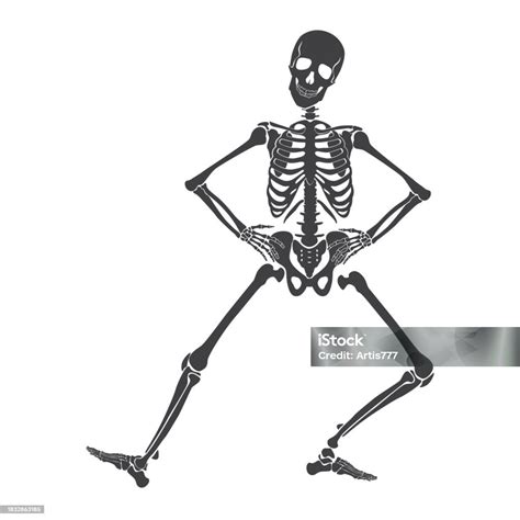 Dance Of Black Human Skeleton Energy Dancing Movement Of Happy Funny