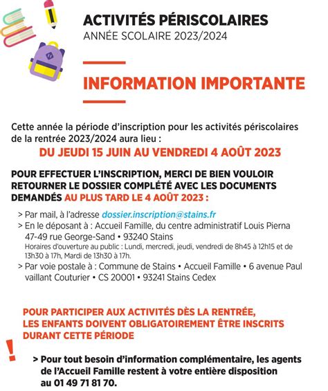 Pr Inscription Aux Activit S P Riscolaires D But Des