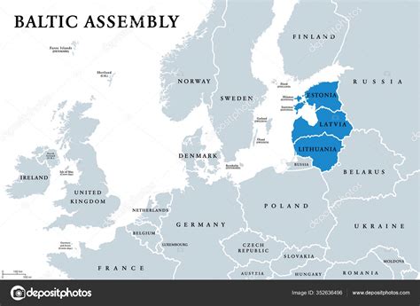 Baltic Assembly Member States Political Map Regional Organization