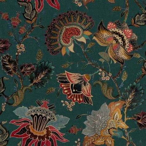 Vintage Botanicals Teal Wallpaper Full Roll Or Sample Size Etsy